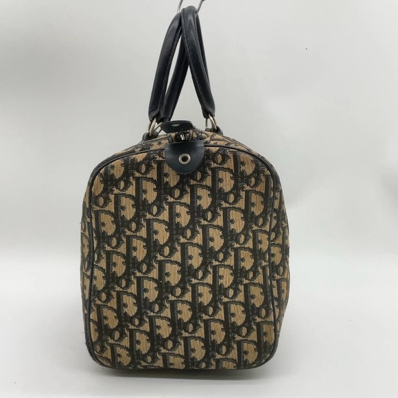 Auth Christian Dior Trotter Canvas X
Leather Navy x Brown Boston Bag - Picture 5 of 12
